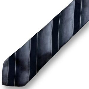 City of London Men’s Diagonal Stripe Silk Neck Tie Gray Monochrome Career Office